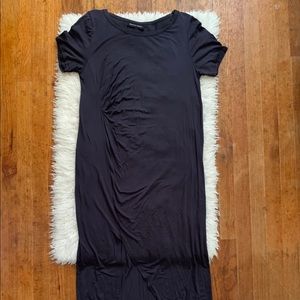 Split front, short sleeve maxi dress